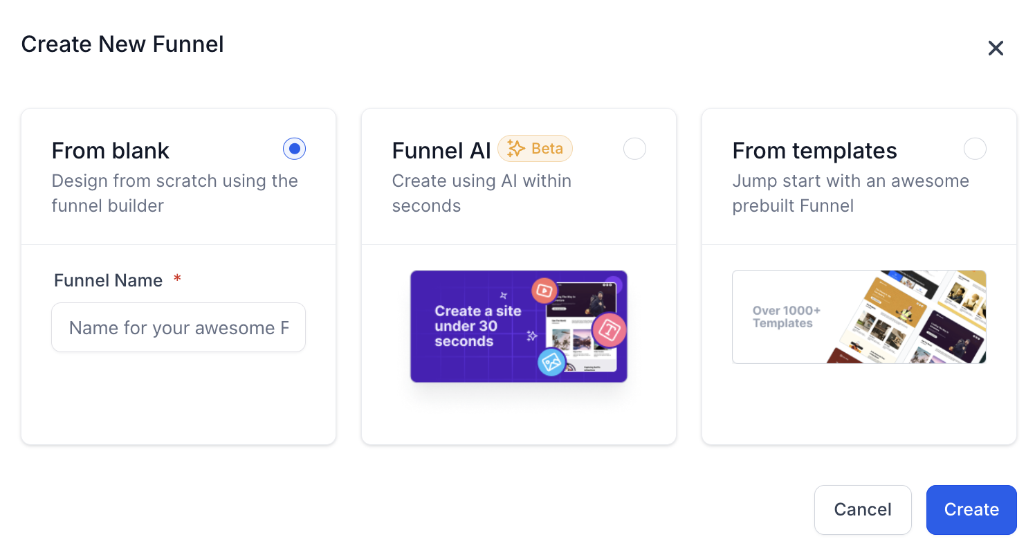 Create a funnel in Go High Level